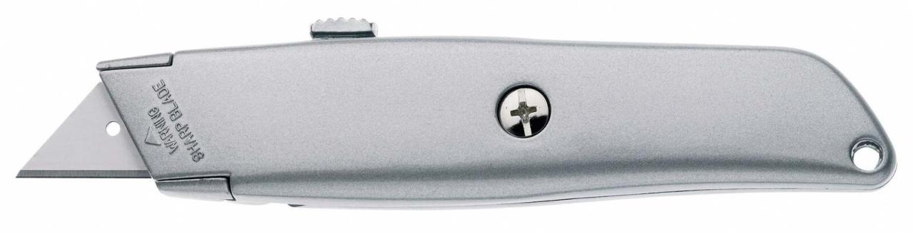 Bild von Cuttermesser, Aluminium, mit austauschbarer Trapezklinge, 61 x 19 mm, silbern