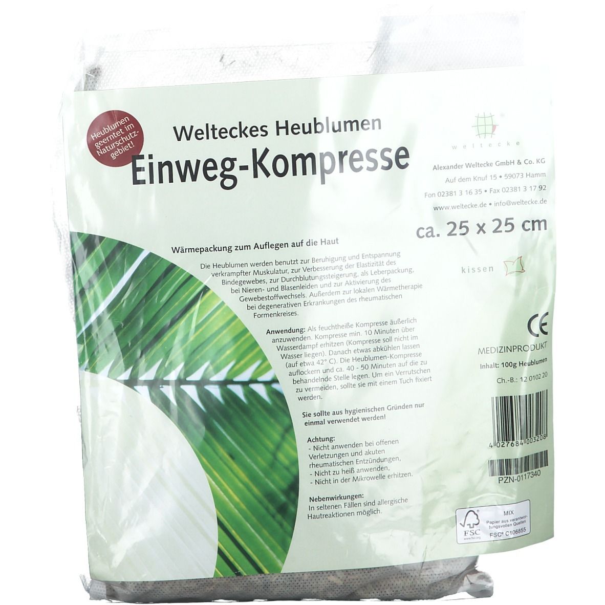 Bild von Heublumen-Einweg-Kompresse 25 x 25 cm