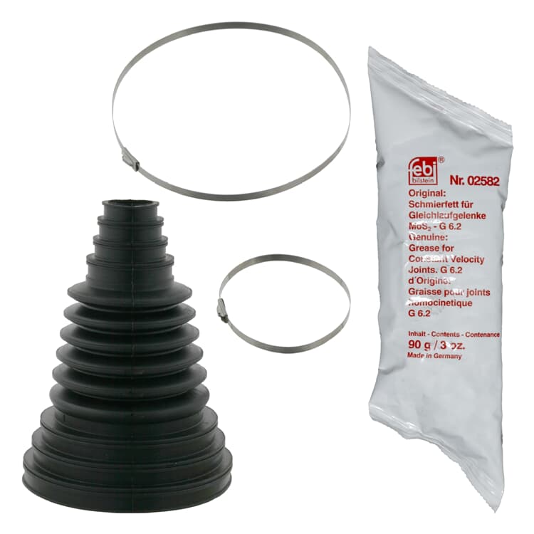 Bild von FEBI BILSTEIN 06175 Faltenbalg, Antriebswelle mit Schellen Vorderachse, Hinterachse 130 Gummi VOLKSWAGEN: Polo IV Hatchback, TOYOTA: Corolla Verso