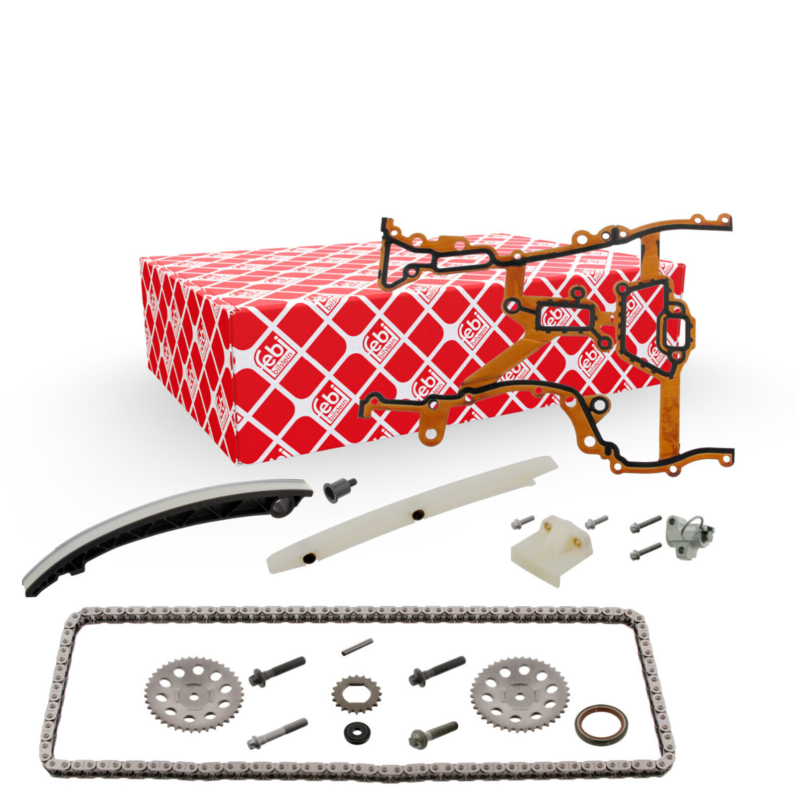 Bild von FEBI BILSTEIN 33082 Steuerkettensatz mit Kettenspanner, mit Gleitschienen Simplex, Kette geschlossen OPEL: Corsa C Hatchback, Corsa D Hatchback