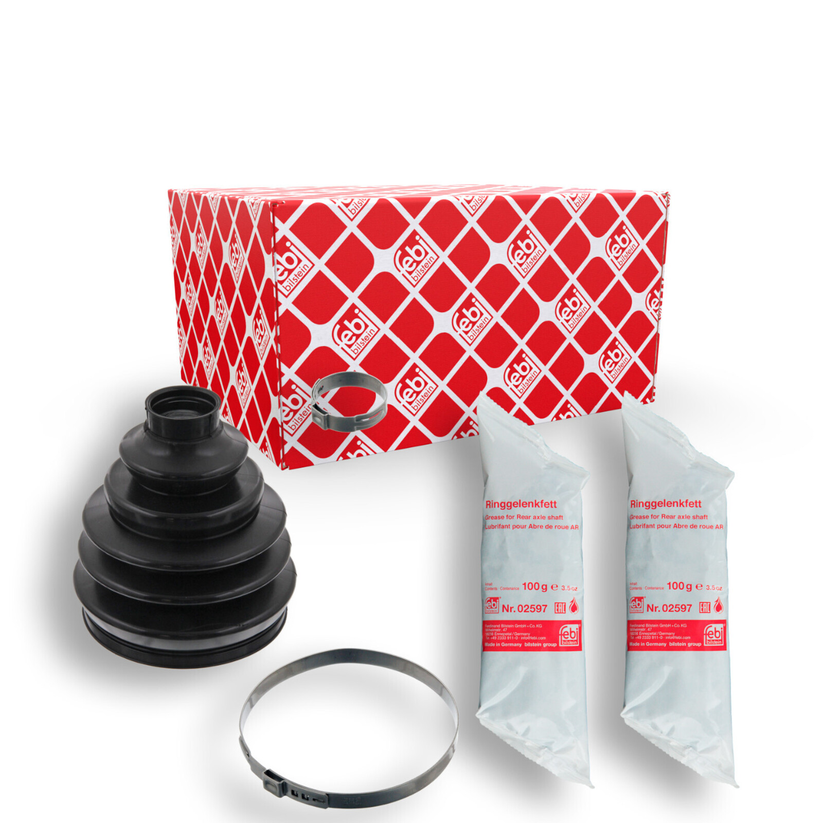 Bild von FEBI BILSTEIN 38562 Achsmanschette Faltenbalg, Faltenbalgsatz, Antriebswellenmanschette Hinterachse, radseitig Thermoplast MERCEDES-BENZ: Viano