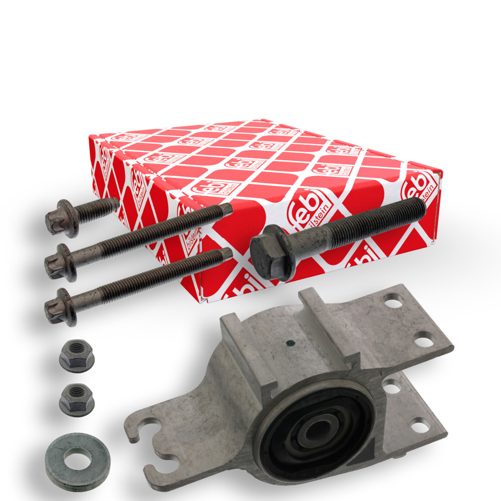 Bild von FEBI BILSTEIN 44174 Querlenkerlager Querlenkerbuchse, Querlenkergummi, Querlenker Gummilager mit Anbaumaterial Vorderachse links, hinten 92