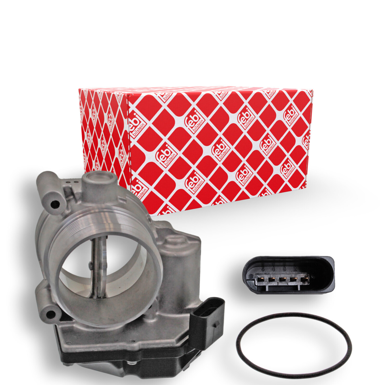 Bild von FEBI BILSTEIN 46004 Drosselklappe Saugrohrklappe, Luftversorgung, Steuerklappe elektrisch mit Dichtung AUDI: A8 D3, A6 C6 Avant, VOLKSWAGEN: Touareg I