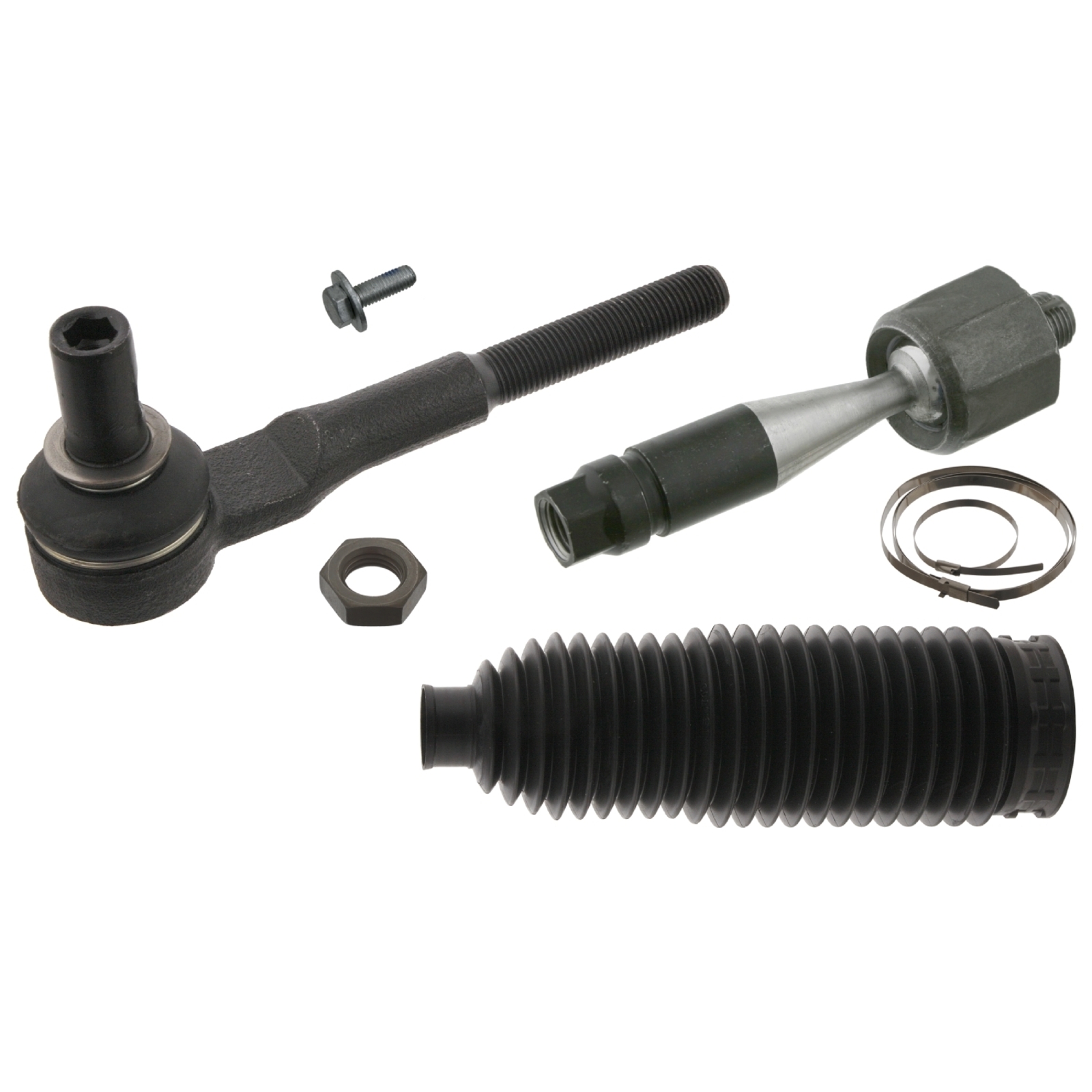 Bild von FEBI BILSTEIN 49040 Spurstange Vorderachse links mit Mutter, mit Schraube, mit Schellen, mit Lenkmanschette BMTS Turbo NEU AUDI: A4 B7 Saloon