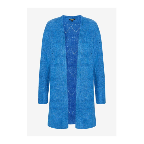 Bild von Moderner Cardigan mit Lochstrickmuster in Blau