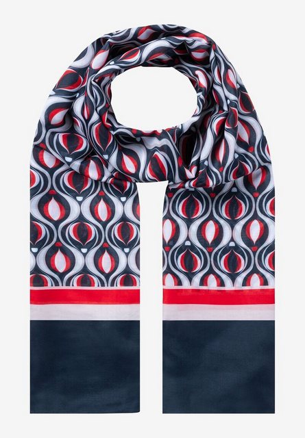 Bild von Schal mit grafischem Print, marine/rot, Frühjahrs-Kollektion