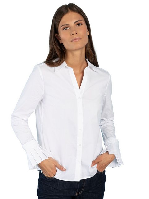 Bild von Hemdbluse mit Falten-Manschette, weiß