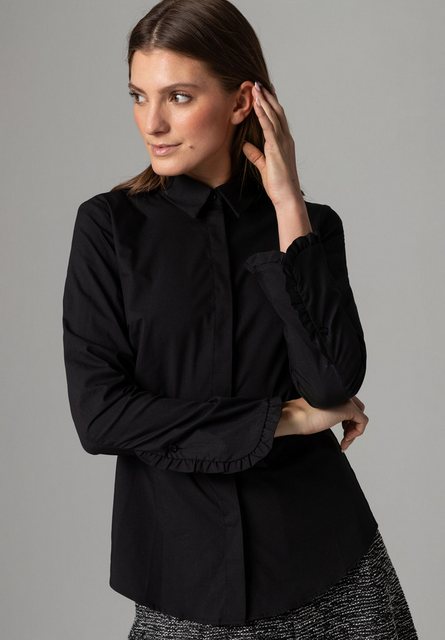 Bild von Hemdbluse mit Rüschendetail, schwarz, Frühjahrs-Kollektion