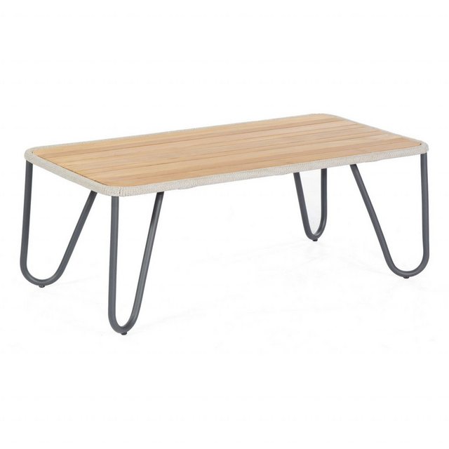Bild von SonnenPartner Gartentisch Sonnenpartner Loungetisch Charité 120x60 cm Alu/Teakholz/Polyrope