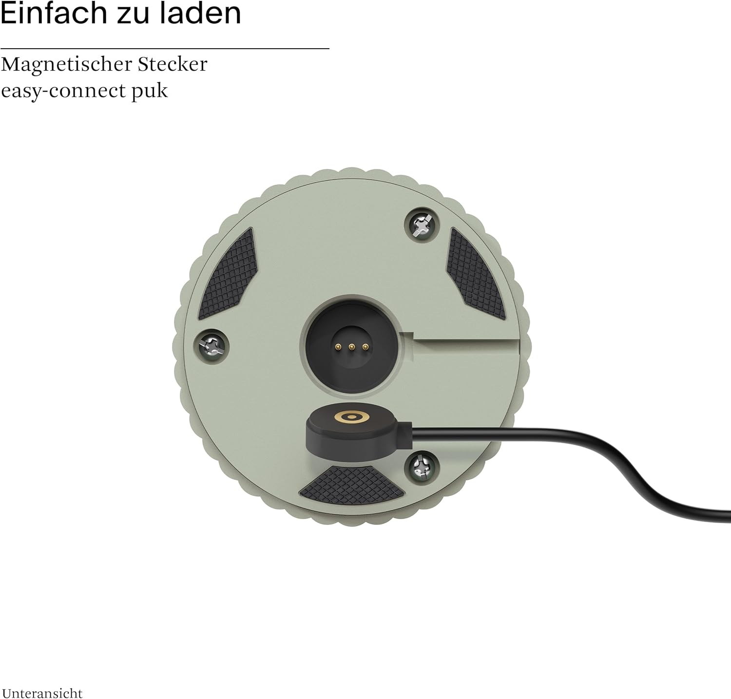 Bild von SIGOR Nuflair - Dimmbare LED Akku-Tischlampe mit integrierter Blumenvase Indoor & Outdoor, IP54 spritzwassergeschützt, Höhe 24 cm, aufladbar mit easy-connect puk, 12 h Leuchtdauer, salbeigrün
