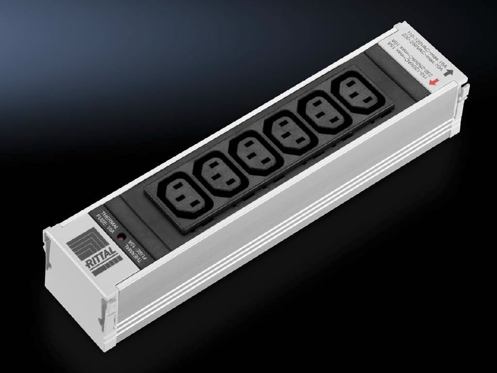 Bild von Rittal PSM Plus socket module C13 6-way non-switchable with thermal overcurrent protection, USV Zubehör