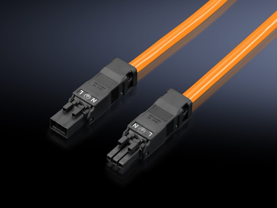 Bild von Rittal SZ Led system light connection cable - Stromkabel (W) (M) - 100-240 V - 1,0m - orange (2500530)
