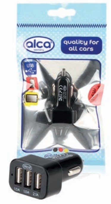 Bild von ALCA 510410 KFZ-Ladekabel für Handys 12-30 QuickCharge 5V/2A, 9V/1.5A, 12V/1A schwarz 3 USB, (1 USB Quick charge)