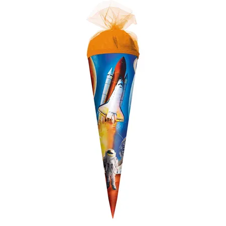 Bild von ROTH Schultüte klein Weltraum 35 cm - rund Tüllverschluss - Zuckertüte Weltraum Schulanfang