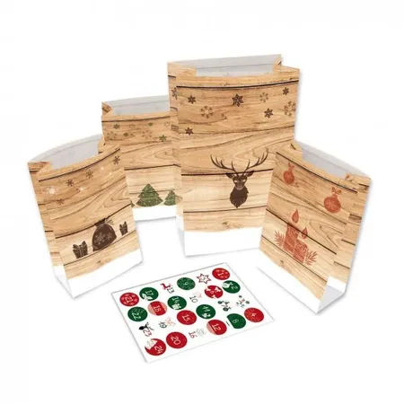 Bild von Roth 24 Adventstütchen "Hygge-Style" mit 24 Tütchen und Zahlenetiketten 1-24