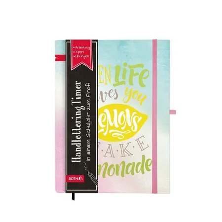 Bild von ROTH Handlettering-Timer - Lemon, 1 Woche 1 Seite, immerwährend, Planer und Übungsbuch in einem