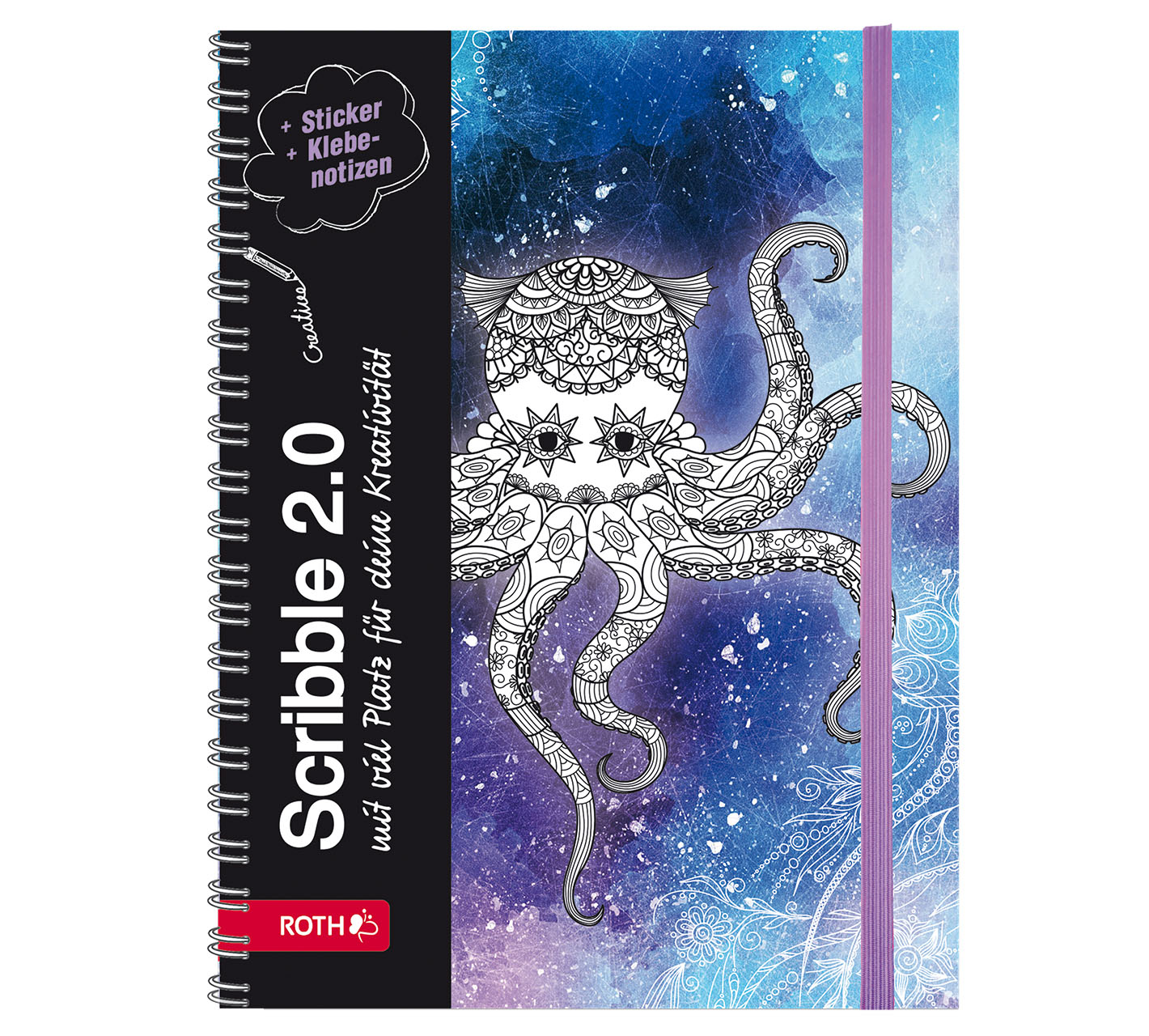 Bild von Roth Scribble Timer 2.0, Wire-O-Bindung, 1 Woche 2 Seiten + extra Ausmalseiten, Calamari