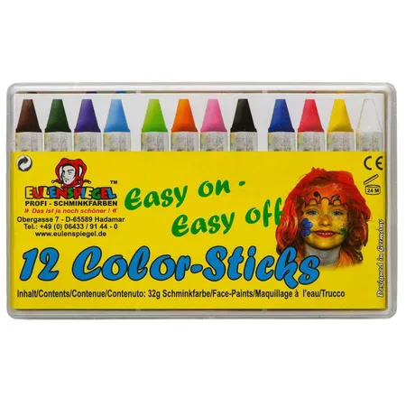 Bild von 12 EULENSPIEGEL™ Color-Sticks Kinderschmink-Set farbsortiert