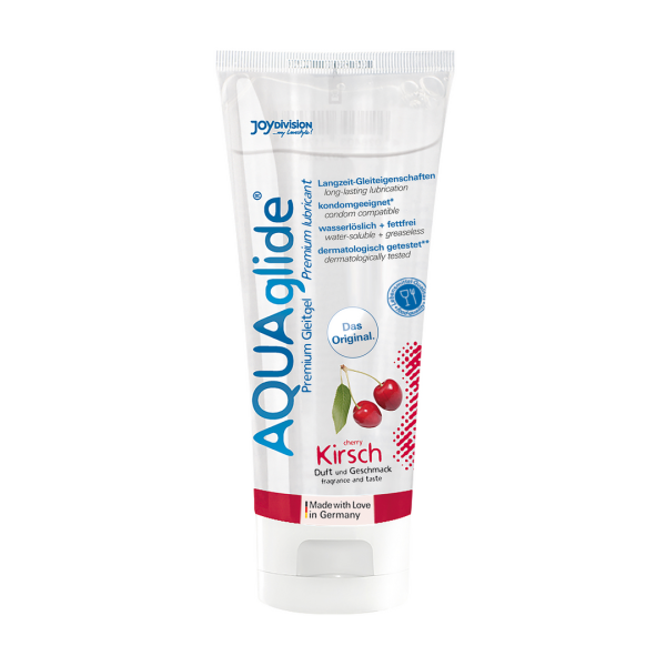 Bild von AQUAglide Neutral - Flavored Waterbased Lubricant - Cherry - 3 fl oz / 100 ml