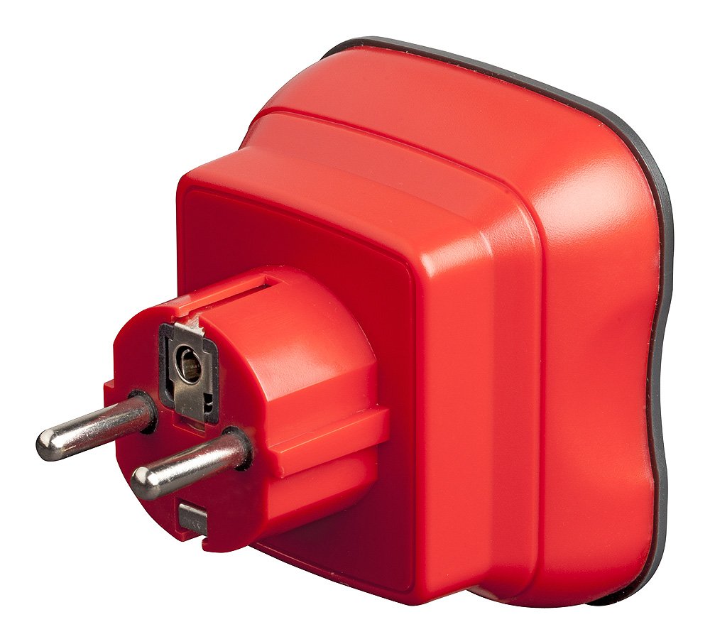 Bild von Testboy TV 432 CEE-Adapter mit Drehfeldrichtungsanzeige (bruchfestes PE-Gehäuse, kombinierbar mit Testavit Schuki 1A, 2K und 3A, Drehfeldrichtungsanzeige), Rot/Weiß/Blau