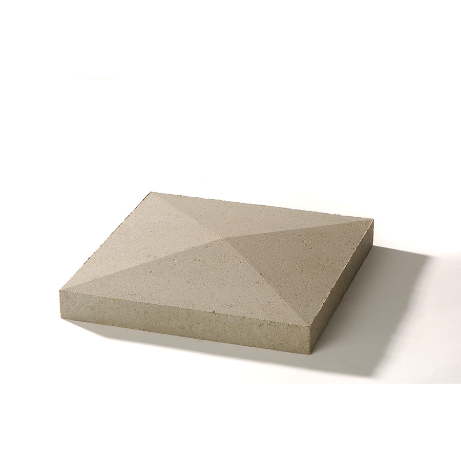 Bild von WESERWABEN® Pfeilerabdeckungen Naturgrau glatt Spitzdach 50 x 10 x 50