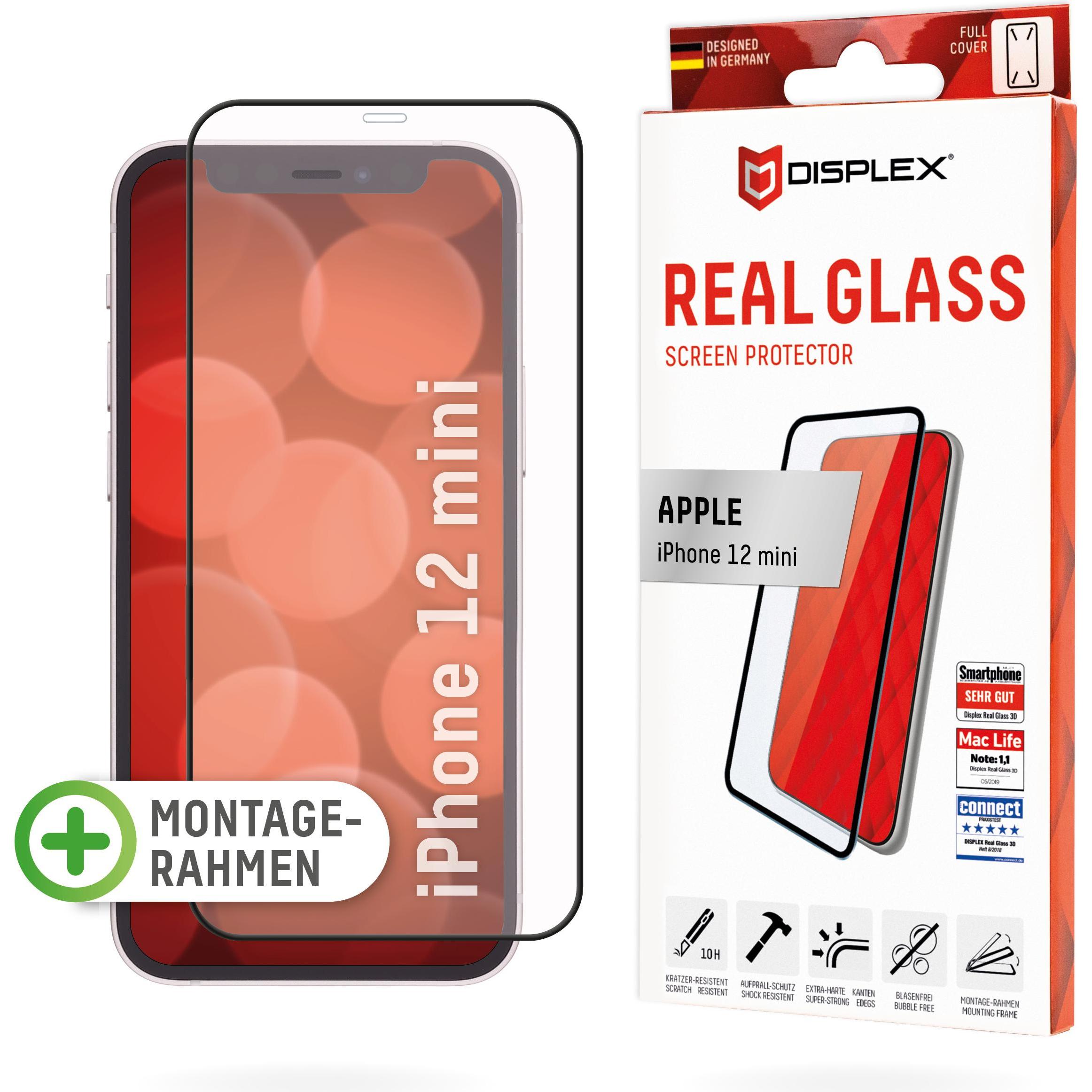 Bild von Displex Real Glass, Full Cover Panzerglas (1 Stück, Apple iPhone 12 mini), Smartphone Schutzfolie, Transparent