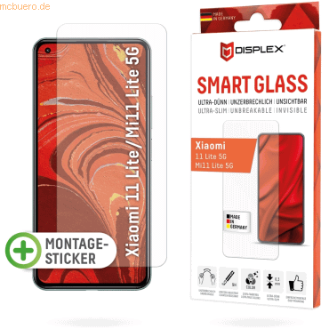 Bild von Displex Smart Glass, Displayschutzfolie (1 Stück, Xiaomi 11 Lite 5G NE, Xiaomi Mi 11 Lite 5G), Smartphone Schutzfolie, Transparent