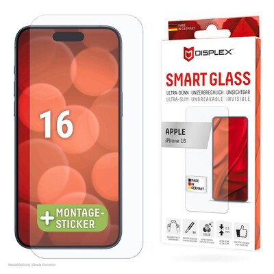 Bild von Displex Displayschutzglas »Smart Glass Screen Protection«, für Apple iPhone 16 Pro, Displayschutzfolie, Schutzfolie, Bildschirmschutz, kratz- & stoßfest