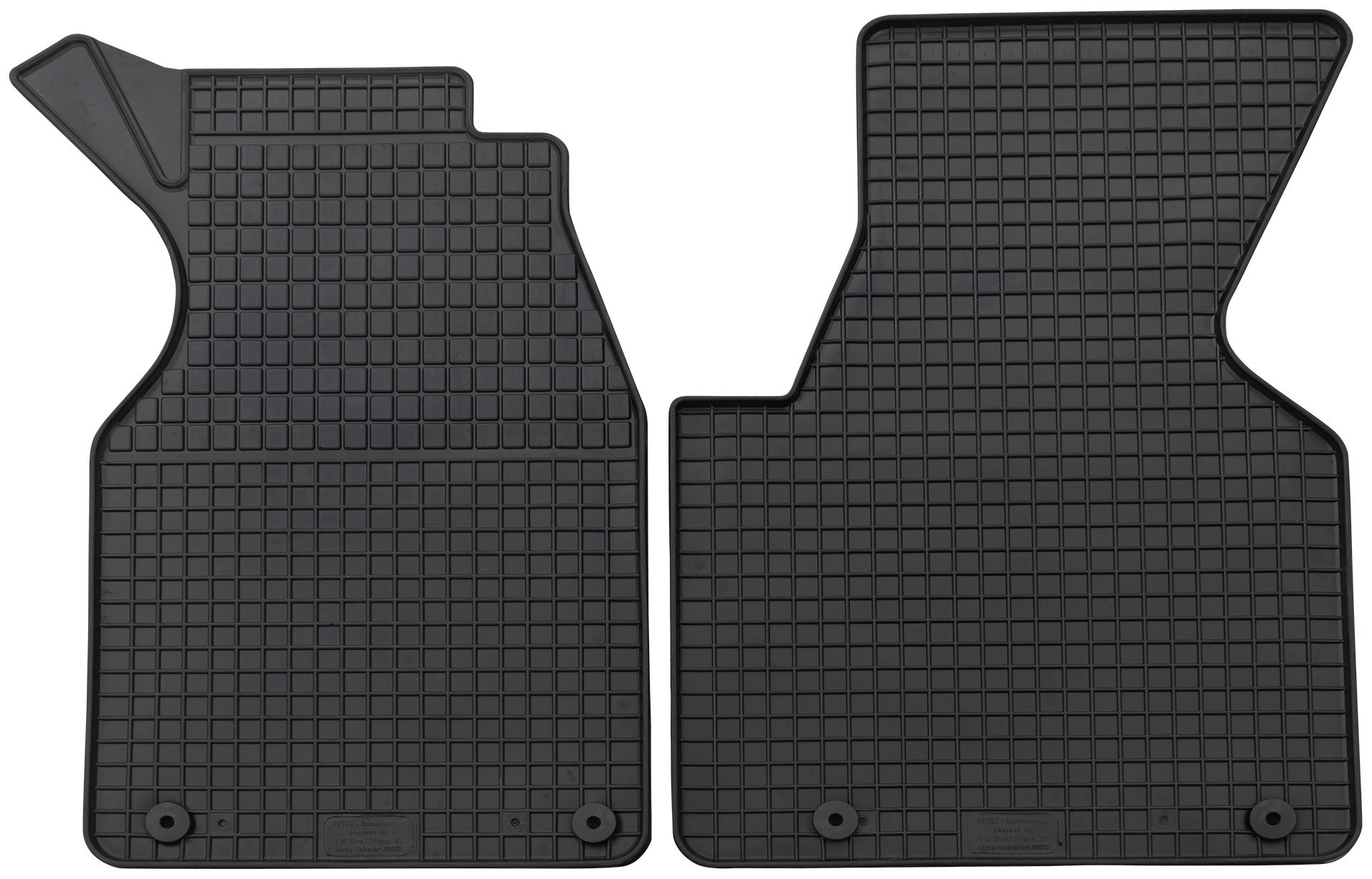 Bild von PETEX Fußmattensatz schwarz - vorbereitet für Befestigungssystem  VW 68010