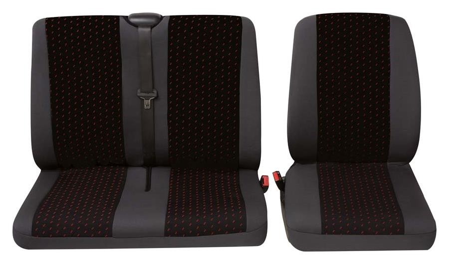 Bild von Petex 30071912 Profi 1 Sitzbezug 2teilig Polyester Rot, Anthrazit Fahrersitz, Doppelsitz