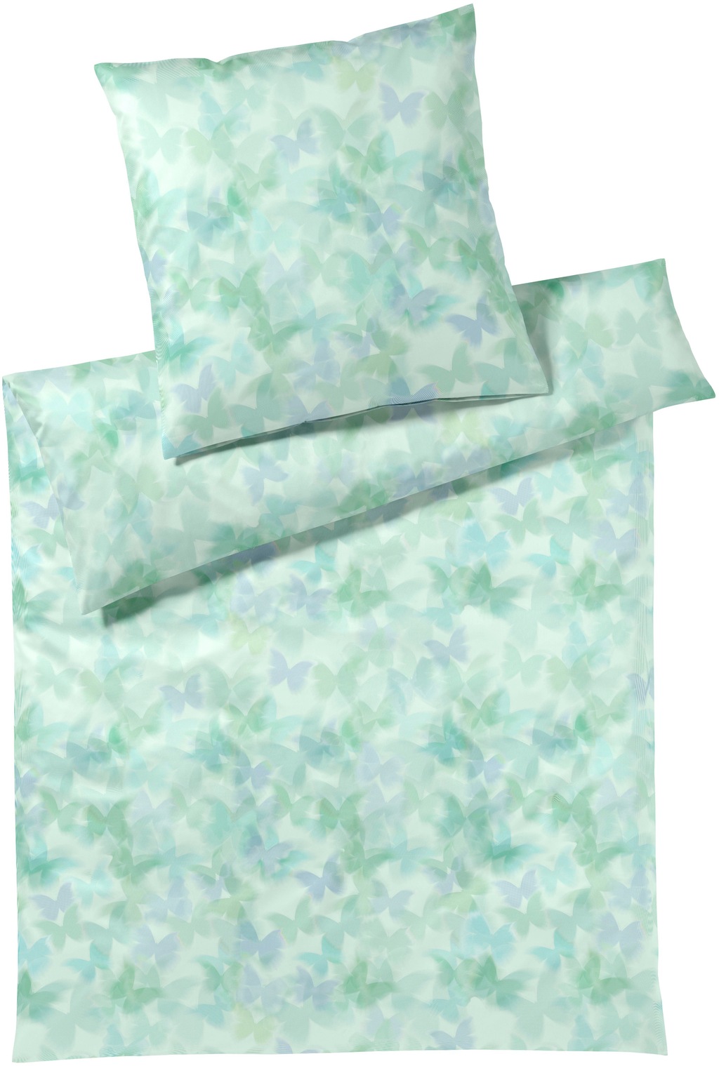 Bild von elegante Mako Jersey Bettwäsche Lucid türkis grün 1 Bettbezug 135 x 200 cm + 1 Kissenbezug 80 x 80 cm