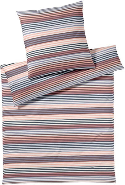 Bild von elegante Mako Jersey Bettwäsche Rio pfirsich 1 Bettbezug 135 x 200 cm + 1 Kissenbezug 80 x 80 cm
