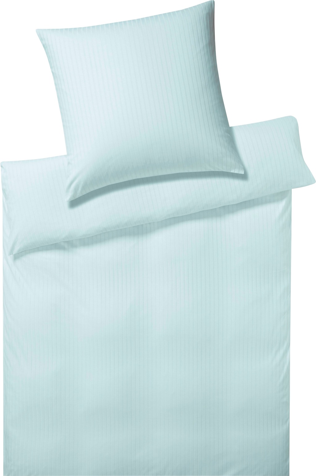 Bild von elegante Jersey Bettwäsche Solid Stripe mint 1 Bettbezug 135 x 200 cm + 1 Kissenbezug 80 x 80 cm