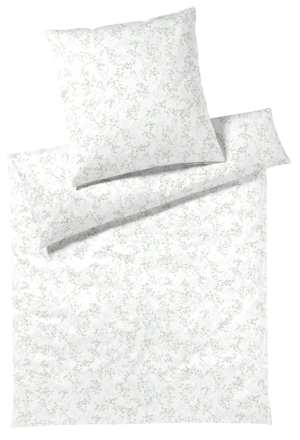 Bild von Elegante Interlock Jersey Bettwäsche Piano 3598-4 Grün Zweige 135x200