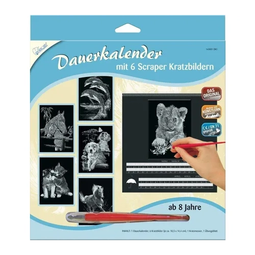 Bild von Kreativer Kratzspaß mit dem Mammut Dauerkalender Tiere