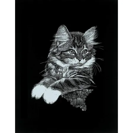 Bild von Mammut 130005 Mini Scraper Kratzbild Katze, silber