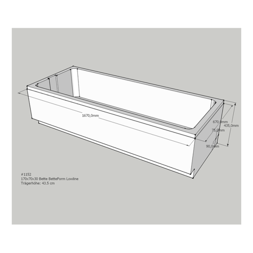 Bild von Neuesbad Wannenträger für Bette Form Low-Line 170x70 (2s) SW12457