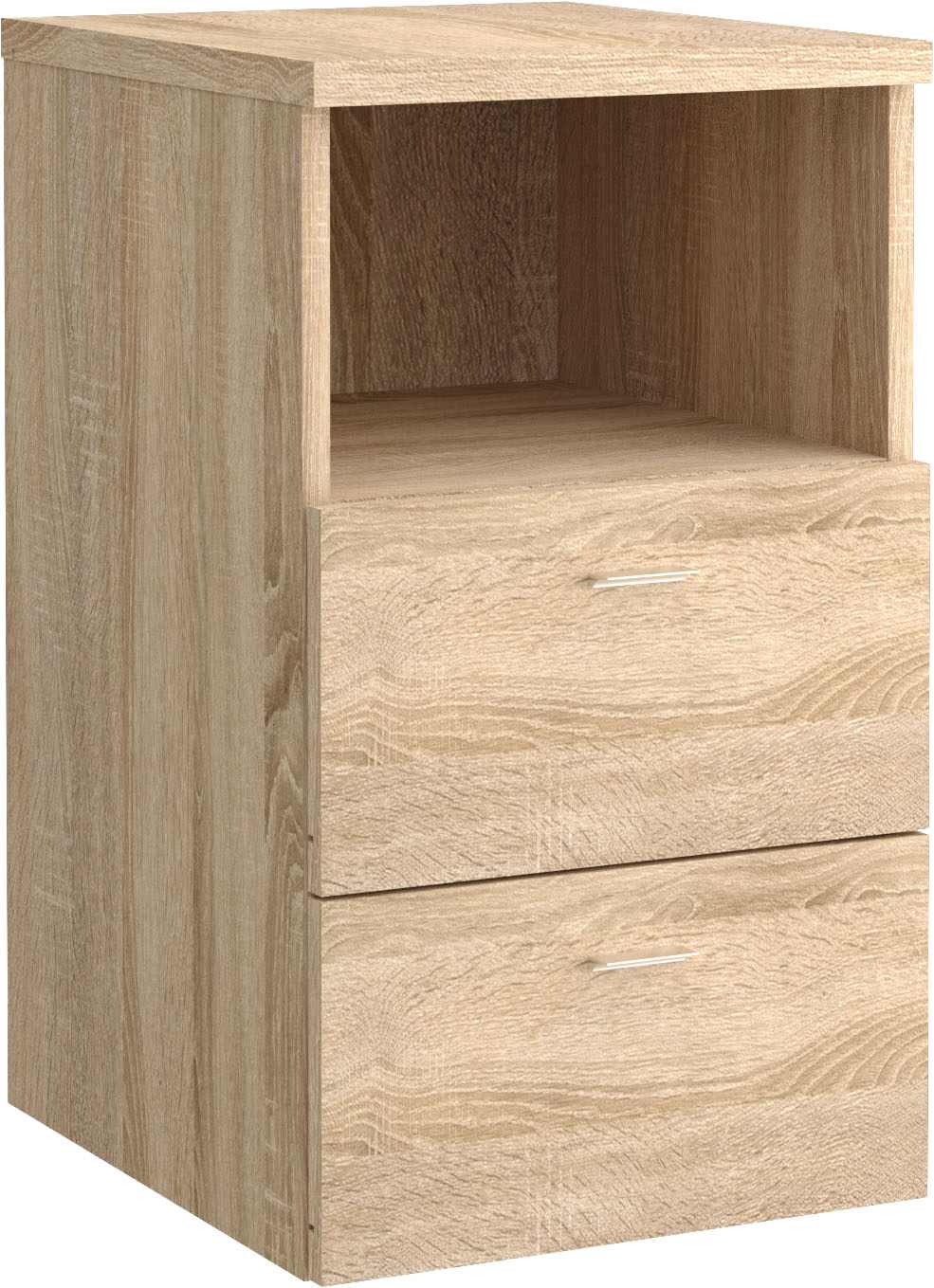 Bild von FMD Möbel, 652-001E Colima 1 Nachtkonsole in ausführung eiche nachbildung, melaminharz beschichtete spanplatte, maße 35.0 x 61.5 x 40.0 cm (BHT)