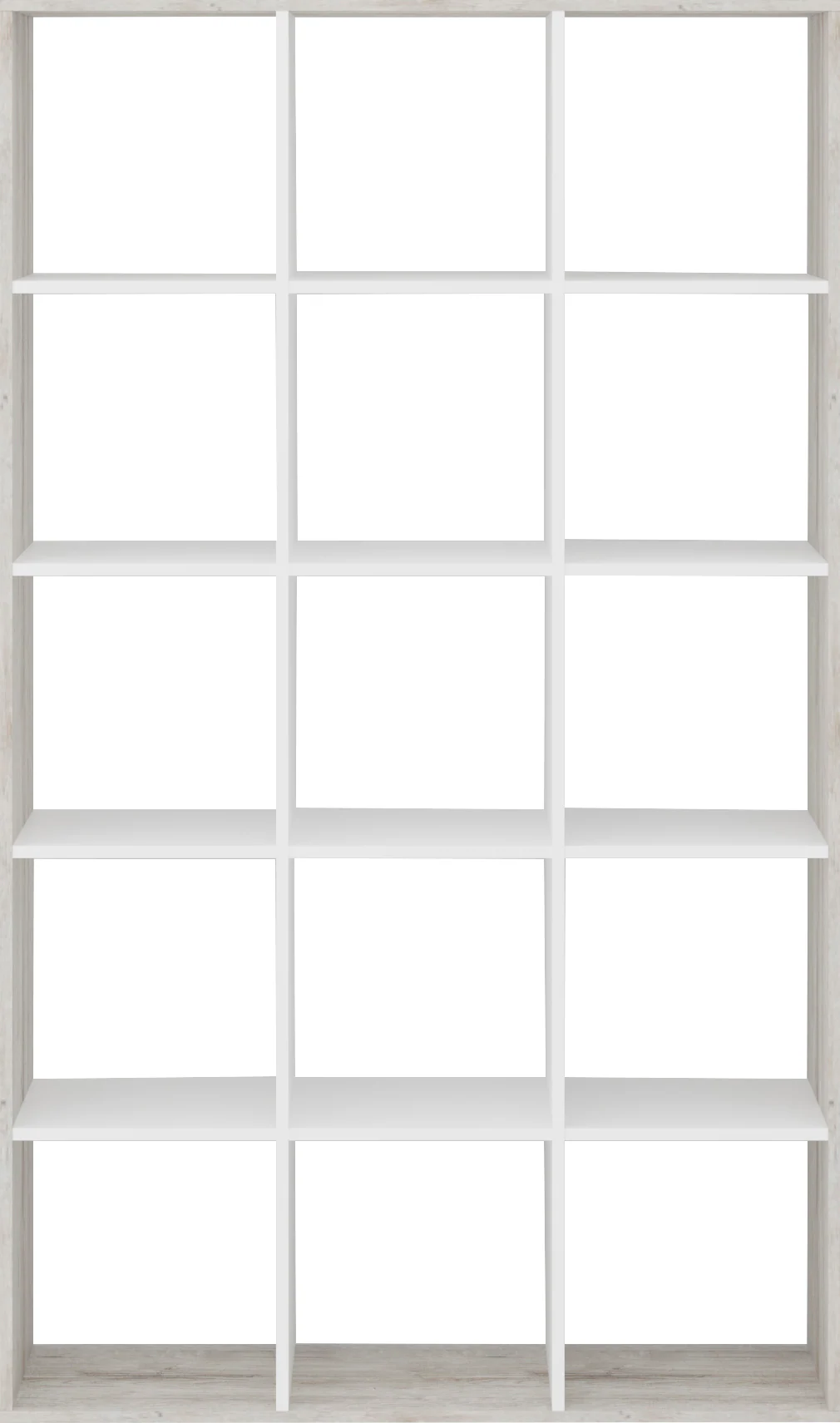 Bild von Raumteilerregal FMD "Mega", beige (sandeiche nb, weiß), B:104,3cm H:178cm T:33cm, Regale