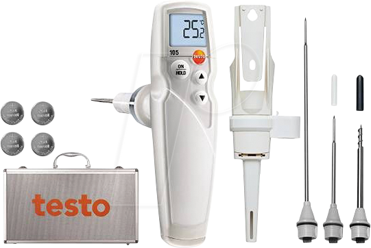Bild von TESTO 0563 1052 - Einhand-Thermometer testo 105, -50 bis +275 °C, HACCP, Set