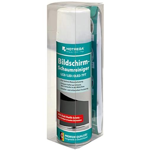 Bild von HOTREGA Bildschirm Schaumreiniger LCD LED OLED TFT Plasma 300ml Mikrofasertuch