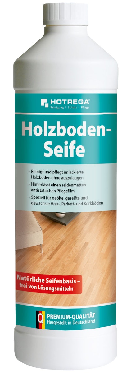Bild von HOTREGA® Holzboden Seife Wischpflege Parkettreiniger Unterhaltsreiniger Kork 1L Fussbodenreiniger