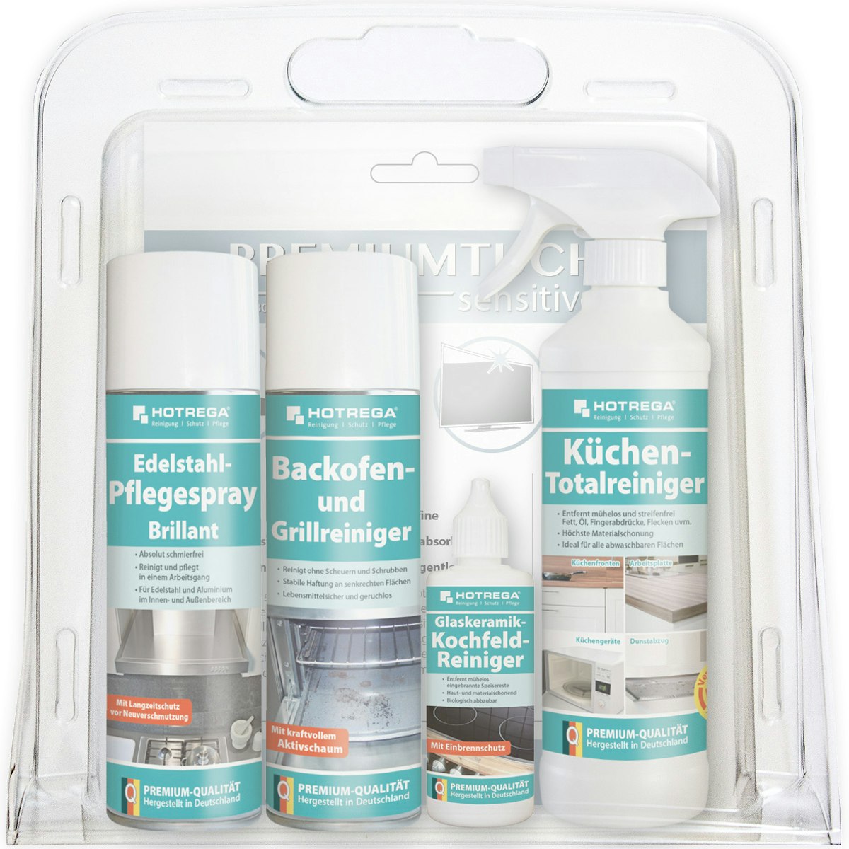 Bild von HOTREGA Küchen Set Reinigung und Pflege Allzweckreiniger inkl Microfasertuch