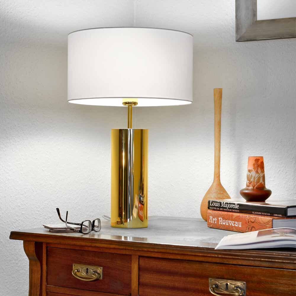Bild von Villeroy & Boch Prag Tischleuchte, gold/weiß, rund