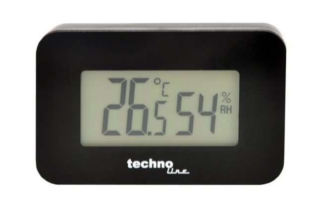 Bild von Technoline Thermometer WS 7009 - Auto-Thermometer mit Hintergrundbeleuchtung für den Innenraum, schwarz, Temperaturanzeige, Luftfeuchteanzeige, 52 x 14 x 32 mm