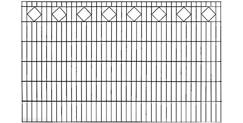 Bild von KRAUS Doppelstabmattenzaun Schmuckmatte-60x40, (Set), anthrazit, 120 cm hoch, 15 Elemente für 30 m, 16 Pfosten
