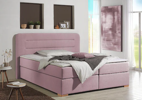 Bild von Home affaire Boxspringbett "Manchester", 5 Breiten, 3 Ausführungen, 2 Härtegraden, Topper, Steppung