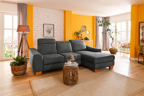 Bild von Home affaire Ecksofa "Dundee L-Form", wahlweise mit Kopfteilverstellung und zusätzlich mit Bettfunktion