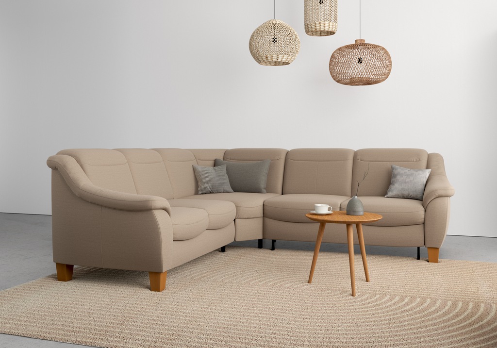 Bild von Home affaire Ecksofa "Caldera L-Form", Federkern, wahlweise mit Kopfteilverstellung, Bettfunktion, Bettkasten