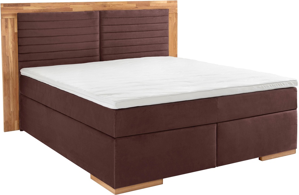 Bild von Places of Style Boxspringbett "Cup", mit Massivholzrahmen, mit Topper, in 2 Härtegraden, in 3 Breiten